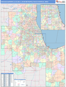 Chicago-Naperville-Elgin Metro Area Digital Map Color Cast Style